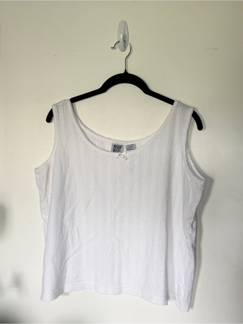 White Sleeveless Knit Tank Top